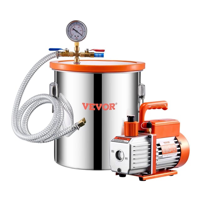 19-liter-vakuumkammer-set Mit 100-l/min-edelstahlpumpe, Acryldeckel, Öl Und 1,5 M Schlauch Für Effizientes Entgasen