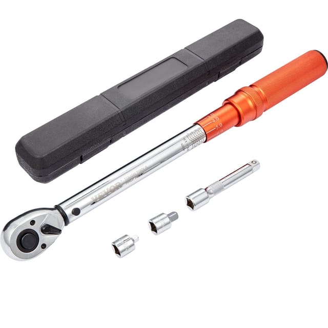 Drehmomentschlüssel Mit Ratschenfunktion, 1,3 Cm Vierkantantrieb, 14–204 Nm, Set Mit Zwei Messbereichen, Mechanischer Satz Mit Zwei Messbereichen, Inklusive Adapter Und Verlängerungen