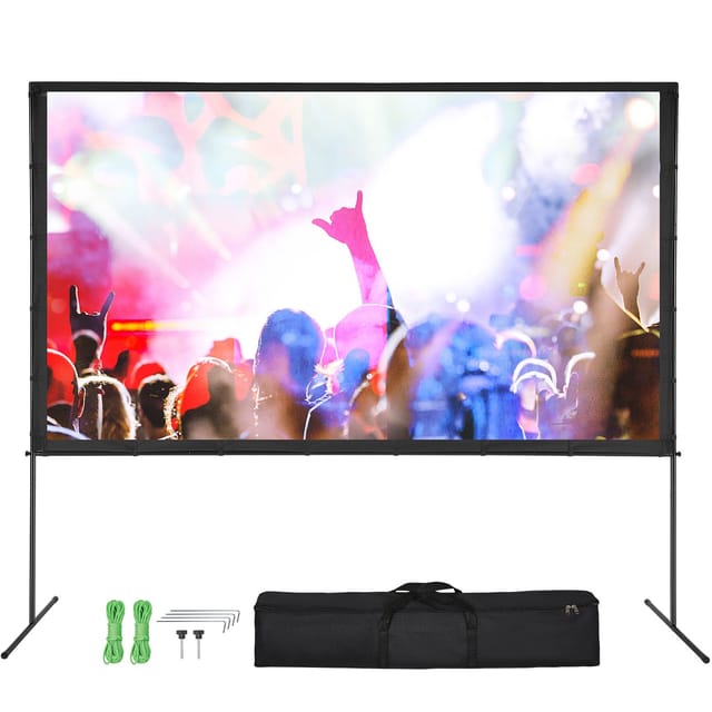 120-zoll-4k-projektionsleinwand, 16:9-bildformat, Freistehend, Knitterfreies Gewebe Mit Tragetasche, Für Heimkino Und Professionelle Veranstaltungsorte