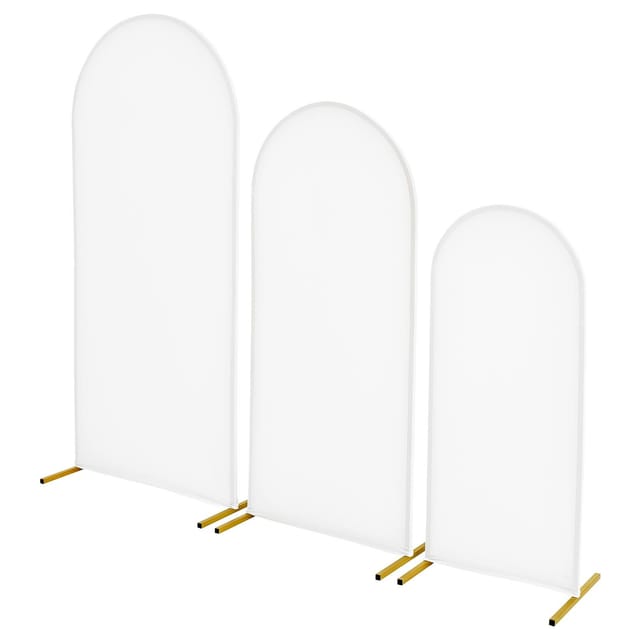Set Aus 3 Goldenen Bögen (1,8 / 1,5 / 1,2 M) Mit Abdeckungen, Stabiler Metall-hochzeitsbogen, Für Zeremonien, Partys, Geburtstage Und Galas