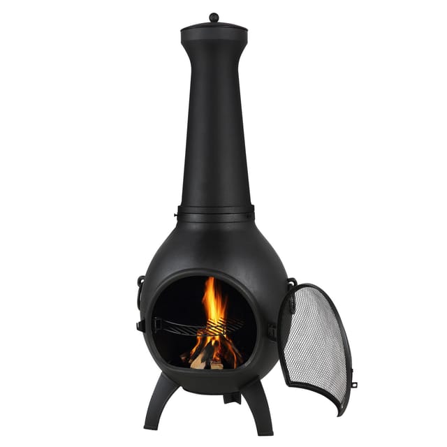 22-zoll-feuerstelle Für Den Außenbereich, Kugelförmiger Holzbrenner Zum Grillen Und Heizen, Aluminium Mit Grillrost