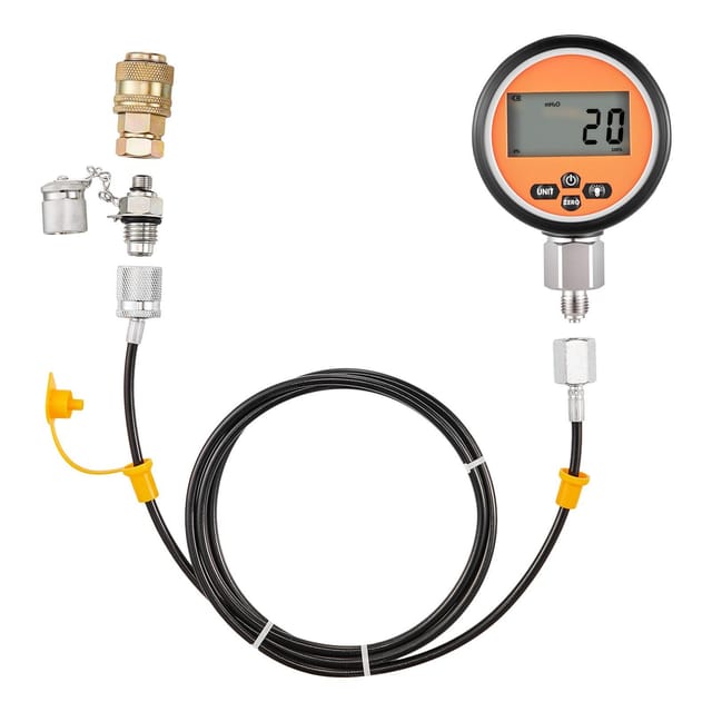 Digitaler Hydraulikdruckprüfer Bis 700 Bar Mit Manometer, Schnellkupplung Und Schlauch Für Bagger Und Baumaschinen