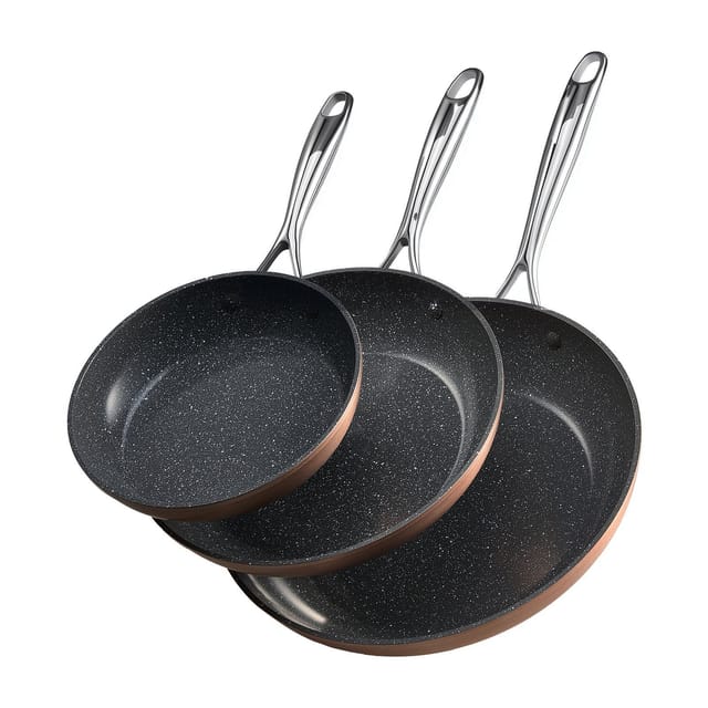 Aluminium-bratpfannen, Eierpfannen, 3er-set (200, 270, 300 Mm), Langlebige Antihaft-keramikbeschichtung, Hitzebeständige Griffe, Professionelle Kochqualität, Geeignet Für Backofen, Gas-, Elektro- Und
