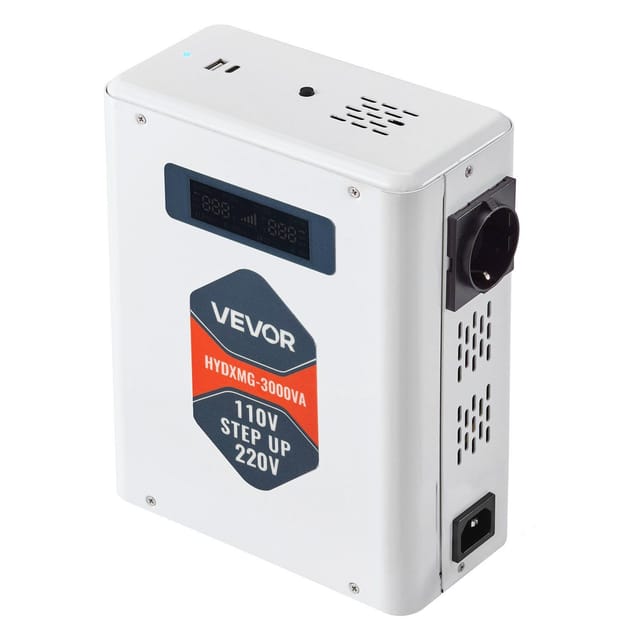 3000 Va Spannungswandler, 110 V Auf 220 V Wandler, 2 Eu-steckdosen, Usb-ausgang, Lcd-bildschirm, Überhitzungsschutz