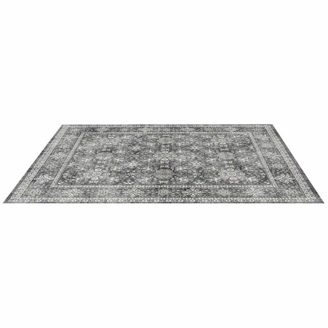Waschbarer, Rutschfester Teppich, 240 X 300 Cm, Weich Und Im Vintage-stil, Für Schlafzimmer, Wohnzimmer, Büro, Auch Als Haustiermatte Verwendbar, Grau