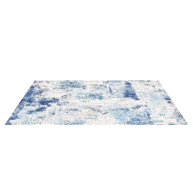 Waschbarer, Rutschfester Teppich, 152 X 213 Cm, Weich Für Haustiere Und Kinder, Moderner Teppich Für Schlafzimmer, Büro, Wohnzimmer, Eingangsbereich, Blau