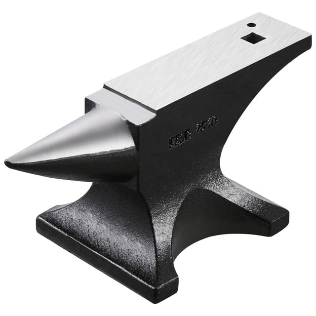 24,9 Kg Schwerer Schmiedeamboss Aus Stahlguss, Rundes Horn, Runde Und Quadratische Löcher Zum Schmieden Und Zur Metallbearbeitung