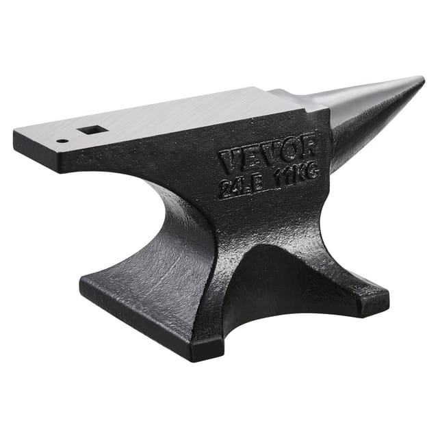 11,3 Kg Schwerer Schmiedeamboss Aus Stahlguss, Rundes Horn, Runde Und Quadratische Löcher Zum Schmieden Und Zur Metallbearbeitung