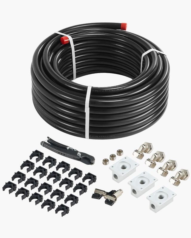 30,5 M (100 Fuß) Druckluftschlauch-set, Auslaufsicher Und Langlebig, Hdpe Und Aluminium, 3/4 Zoll, Schwarz