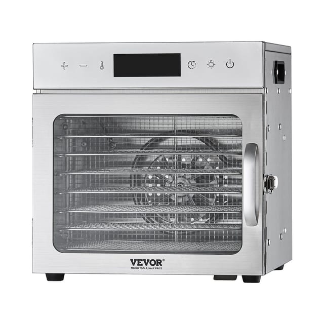Dörrgerät Mit 8 Einschüben, 400 W, Elektrischer Trockner Mit Einstellbarer Temperatur Und Timer Für Fleisch, Obst Und Gemüse