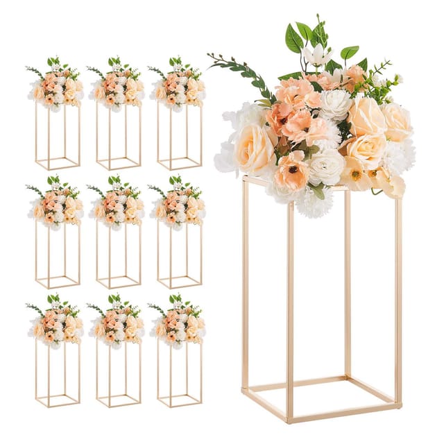 Set Mit 10 Rechteckigen Acryl-blumenhaltern Für Hochzeiten, Perfekt Für Tischdekorationen, Bankette Und Empfänge