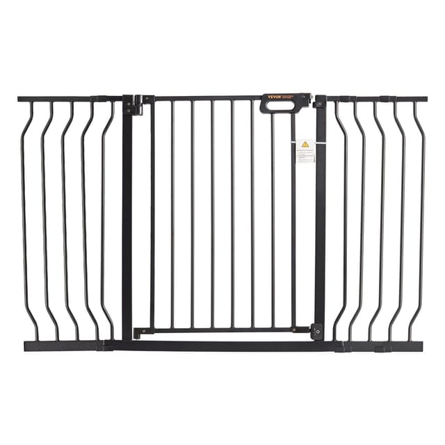 Extra Großes Babygitter, Höhenverstellbar 75–130 Cm, Automatisches Hundegitter 76 Cm Für Treppen Und Wohnbereich, Klemmbefestigung, Schwarz