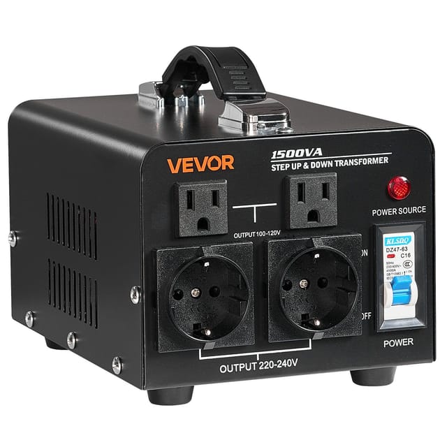 Hochleistungs-spannungswandler Mit 1500 Va Für 110 V Auf 220 V, Inklusive Us- Und Eu-stecker Und Netzkabel