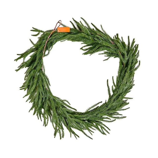 Realistische Weihnachtsgirlande Aus Norfolk-kiefer (1828 Mm), Für Drinnen Und Draußen, Für Tisch Und Kaminsims