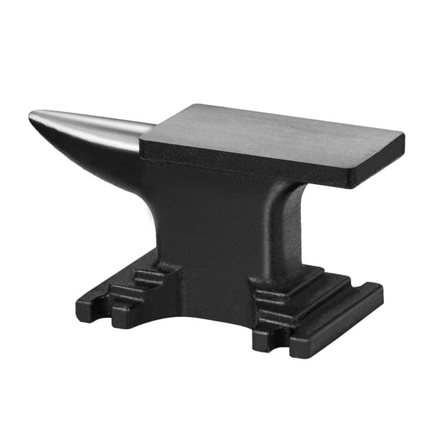 4 Kg Schwerer Schmiedeamboss Aus Stahlguss, Rundes Horn, Runde Und Quadratische Löcher Zum Schmieden Und Zur Metallbearbeitung