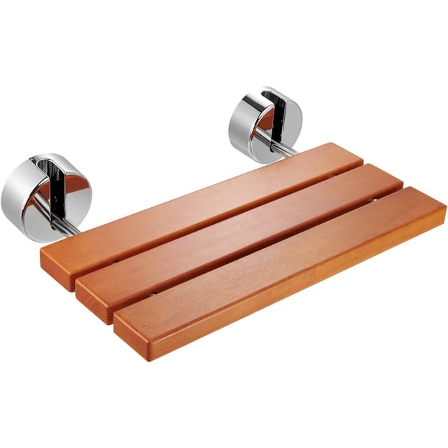 Klappbare, Wandmontierte Duschbank Aus Teakholz, Platzsparende Lösung Für Senioren, Schwangere Und Kinder, Tragkraft 200 Kg