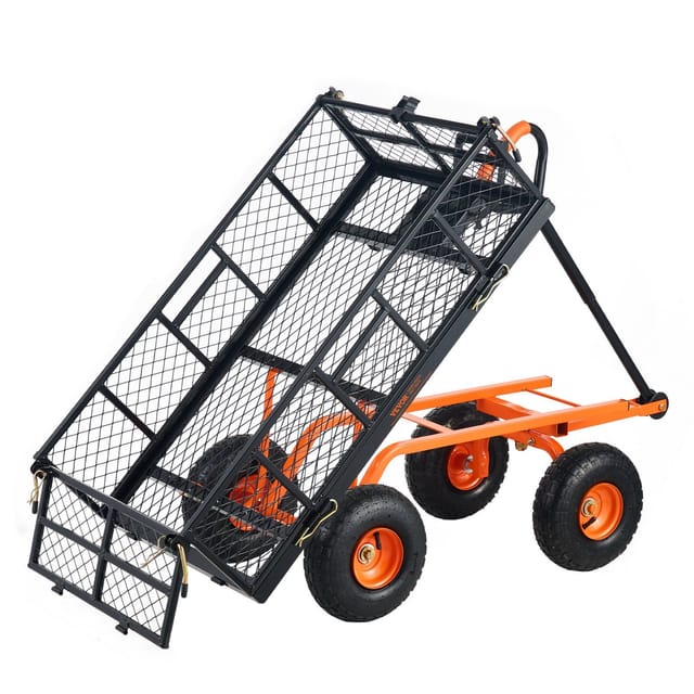 Robuster Gartenwagen Aus Metall, Tragkraft 399,2 Kg, Komfortabel Für Gartenarbeiten Und Heimwerkerprojekte
