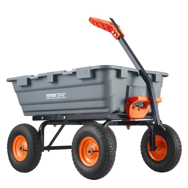 Vielseitiger Gartenwagen Mit Einem Fassungsvermögen Von 6,48 Kubikfuß Und Einer Maximalen Traglast Von 1200 Pfund Für Den Transport Schwerer Lasten Garantierte Präzision.