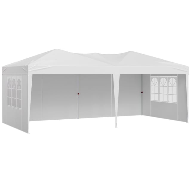 Schnell Faltbares Zelt 5,9 X 2,96 M Mit 3 Seitenwänden Und 2 Fenstern, Ideal Für Veranstaltungen, Gärten Und Partys