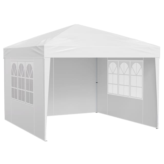 Schnell Faltbares Zelt 2,95 X 2,95 M Mit 3 Wänden Und 2 Fenstern, Höhenverstellbar, Perfekt Für Veranstaltungen, Terrassen Und Gärten
