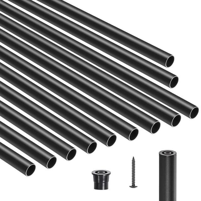 Treppengeländerstäbe, Set Mit 101 Stück, 66 Cm (26 Zoll) Aluminium, 19 Mm (3/4 Zoll) Runde Metallspindel, Wasserdicht, Für Terrassen