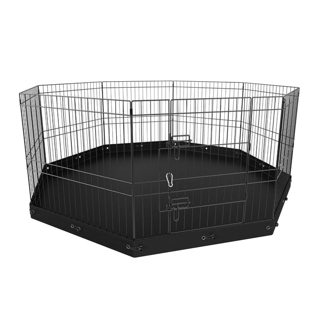 Zusammenklappbare Hundebox Aus Metall, 8-teilig, 61 Cm Hoch, Mit Kissen, Für Den Innen- Und Außenbereich, Für Haustiere