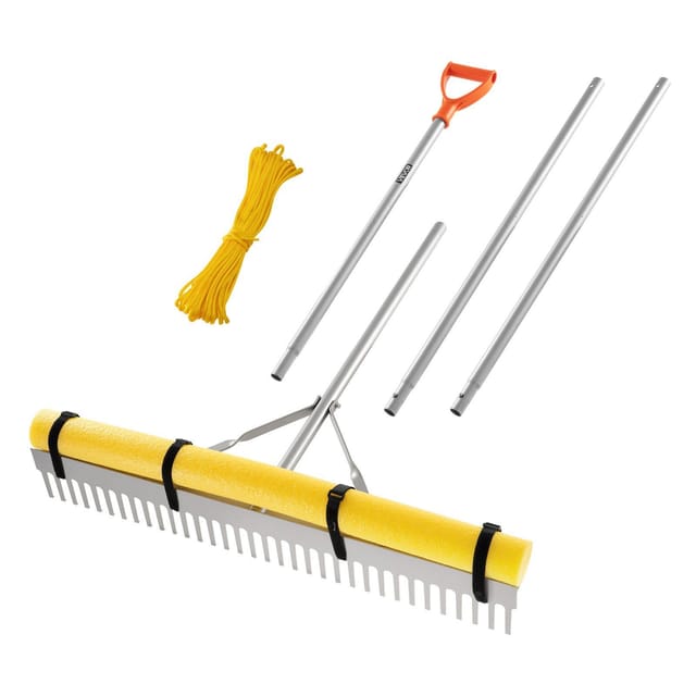 Großer 914 Mm Langer Aluminium-gartenrechen Mit 2590 Mm Langem Stiel, Ein Gartengerät Zur Rasen- Und Bodenpflege