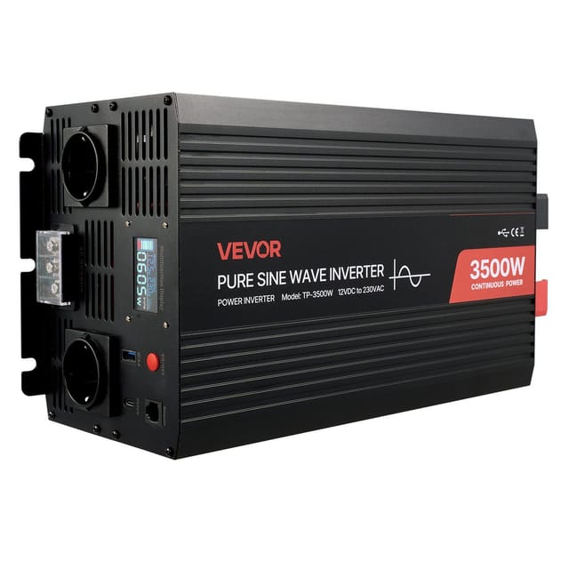 3500w 12v Dc Auf 230v Ac Sinus-wechselrichter Für Camping, Lkw, Lcd-bildschirm, Fernbedienung, 2 Ac-steckdosen