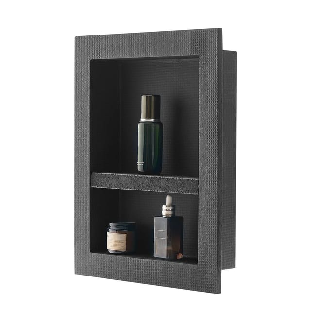 Moderne Duschablage 406 X 508 X 102 Cm Mit Verstellbarem Ablagefach, Wasserdichter Aufbewahrung Für Seife Und Shampoo, Schwarz