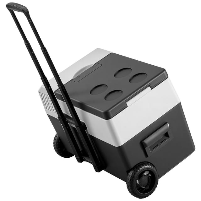 Tragbarer 12-v-kühlschrank (30 L) Mit Kompressor, Griff, App Und Rollen, 12–24 V Dc / 100–240 V Ac, -22 Bis 10 °c, Für Lkws, Transporter, Wohnmobile, Suvs, Reisen Und Camping