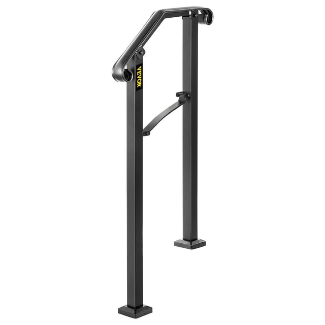 Treppengeländer Aus Schmiedeeisen Für Den Außenbereich, Für 1 Oder 2 Stufen, Flexible Schwarze Geländer Für Beton- Oder Holztreppen