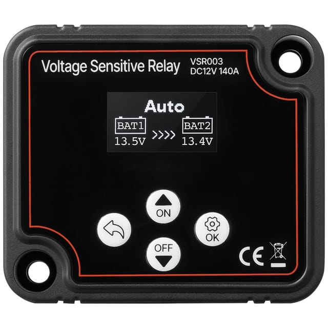 Intelligenter 12v 140a Batterietrennschalter Mit Lcd-anzeige, Manuelles Und Automatisches Vsr-relais Für Lithium- Und Blei-säure-batterien, Ideal Für Autos Und Boote