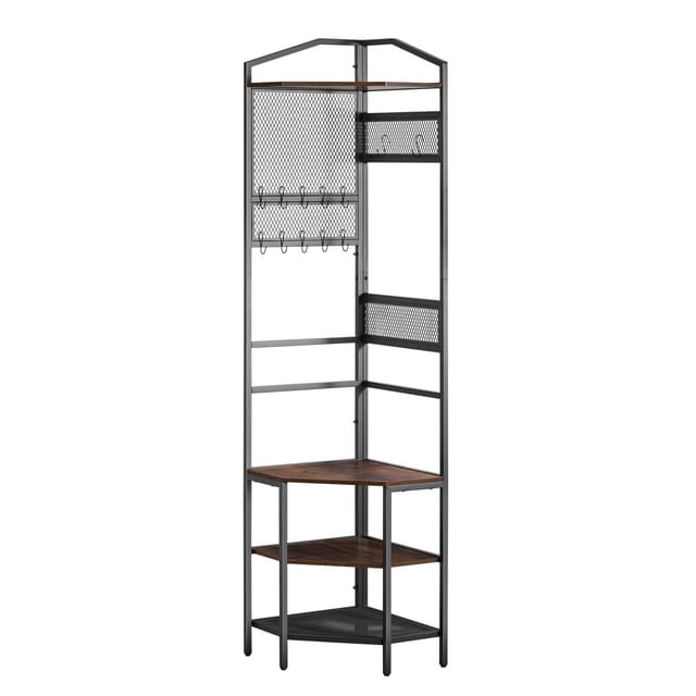 Eckgarderobe 1810 Mm Mit Haken Und Stahlablage, Freistehend, Für Kleidung Und Schuhe, Eingangsbereich, Büro