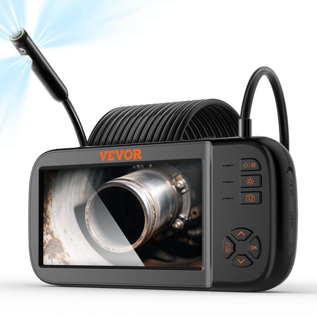 Endoskopkamera Mit Dreifachlinse, 11,4 Cm Ips-bildschirm Und 1080p-kamera, Halbstarres Kabel, 8 Leds, Wasserdicht