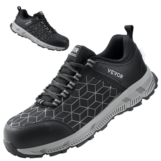 Stahlsicherheitsschuhe Für Herren, Größe 45, Leichte Und Atmungsaktive Arbeitsschuhe, Durchtrittsichere Schwarze Sneaker