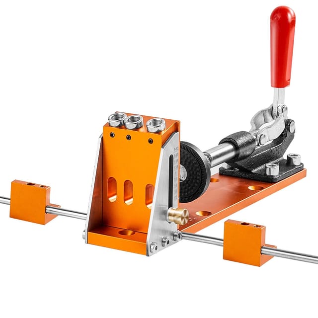 Taschenbohrlehren-set, 34-teilig Mit 28-cm-klemme, Bohrlehre, Stufenbohrern, Schraubenschlüsseln, Anschlagringen, Vierkantbohrern, Koffer, Für Holzbearbeitung, Verstellbar