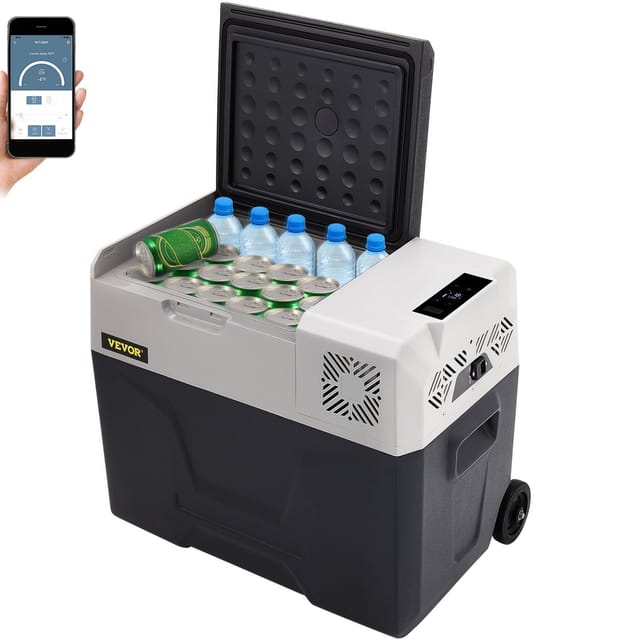 12-v-kühlbox Fürs Auto, 40 L, Einzonig, Mit Rädern Und Griff, -20 Bis 20 °c, 12–24 V Dc, 100–240 V Ac Kompressor, Für Camping Und Outdoor-aktivitäten