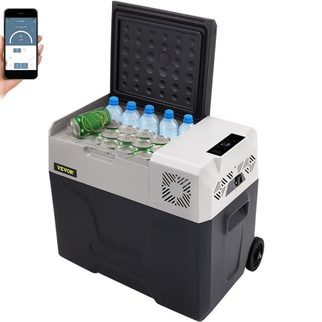 12-v-autokühlschrank, 50 L, Einzonig, Mit Rädern Und Griff, -20 Bis 20 °c, 12–24 V Dc, 100–240 V Ac Kompressor, Für Camping Und Outdoor-aktivitäten