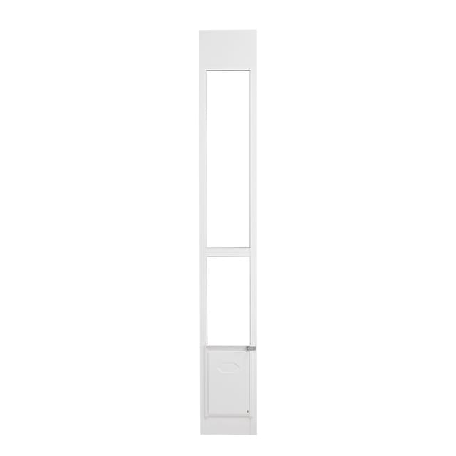Hundeklappe Für Glasschiebetüren, Höhenverstellbar Von 75 Bis 80 Zoll, Aluminiumrahmen, Sicherheitsglas, Für Kleine Hunde