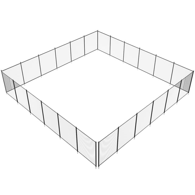 Sicherheitszaun 1,2 X 21,9 M Für Aufstellpools, Abnehmbares Kinderschutzgitter Aus Pvc-netzgewebe, Mit Pfosten Und Befestigungsmaterial