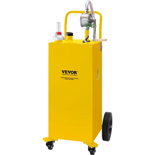 30-gallonen-benzinkanister Mit Rädern Und Handpumpe, Reservetank Für Auto, Rasenmäher, Atv, Boot, Gelb