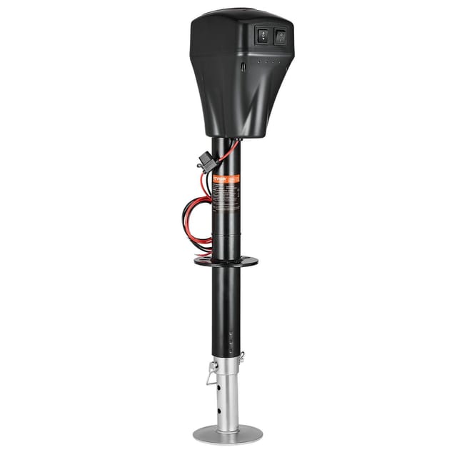 Elektrische Anhängerkupplung, Tragfähigkeit 2268 Kg, Robust Für Wohnmobile, Mit 2-poligem Stecker, Kurbel Und Wasserdichter Abdeckung, Hubhöhe 25,4 Bis 71,9 Cm, Schwarz