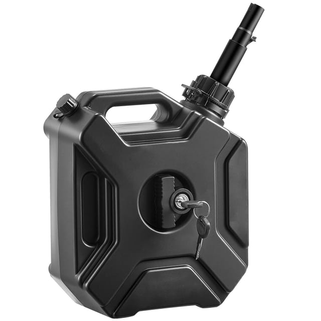 5-liter-kraftstoffkanister Mit Ausgießer Und Abschließbarer Halterung, Auslaufsicher Und Tragbar Für Auto, Motorrad, Atv, Utv, Schwarz