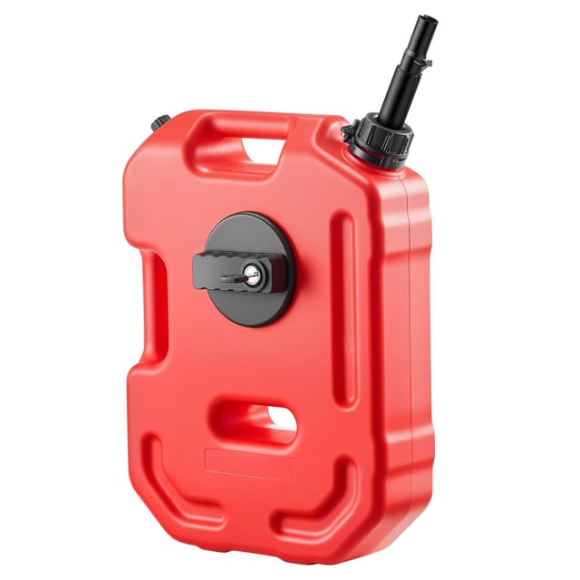 10-liter-kraftstoffkanister Mit Zapfpistole Und Abschließbarer Halterung, Max. Durchflussmenge 15 L/min, Auslaufsicher Und Tragbar Für Autos, Rot