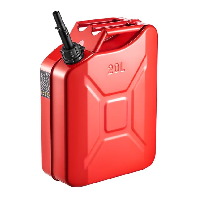 20-liter-metallkanister Mit Ausgießer Und Komfortablem Griff, Max. Durchflussmenge 6 L/min, Auslaufsicher Und Korrosionsbeständig, Rot