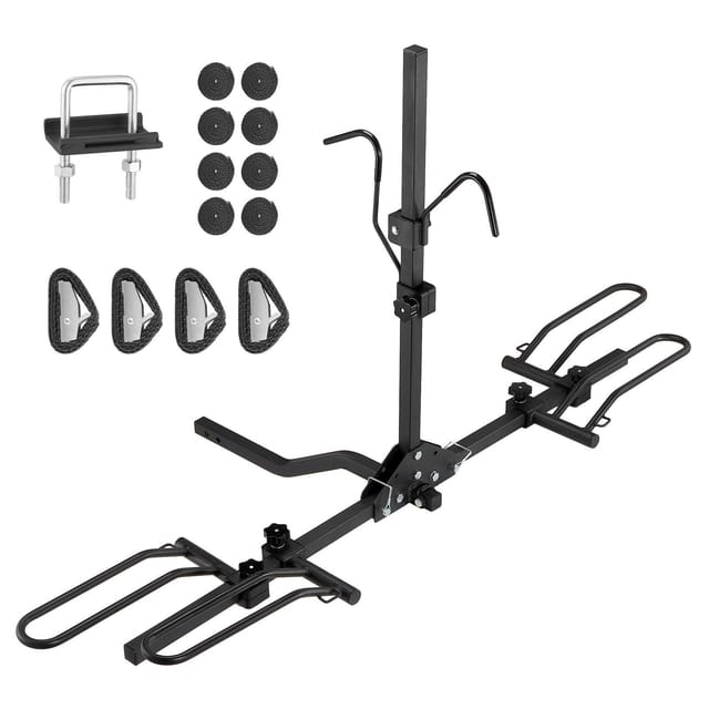 Klappbarer, An Der Anhängerkupplung Montierbarer Fahrradträger Für 2 Fahrräder, 36 Kg Tragfähigkeit, Kompatibel Mit Anhängerkupplungen Von 32 Bis 50 Mm, Ideal Für Pkw Und Suvs