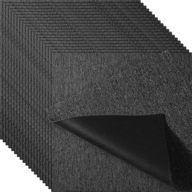 Wiederverwendbare 20 X 20 Zoll Große Teppichfliesen Mit Polsterung, Weich Und Einfach Zu Verlegen Für Die Inneneinrichtung, Dunkelgrau