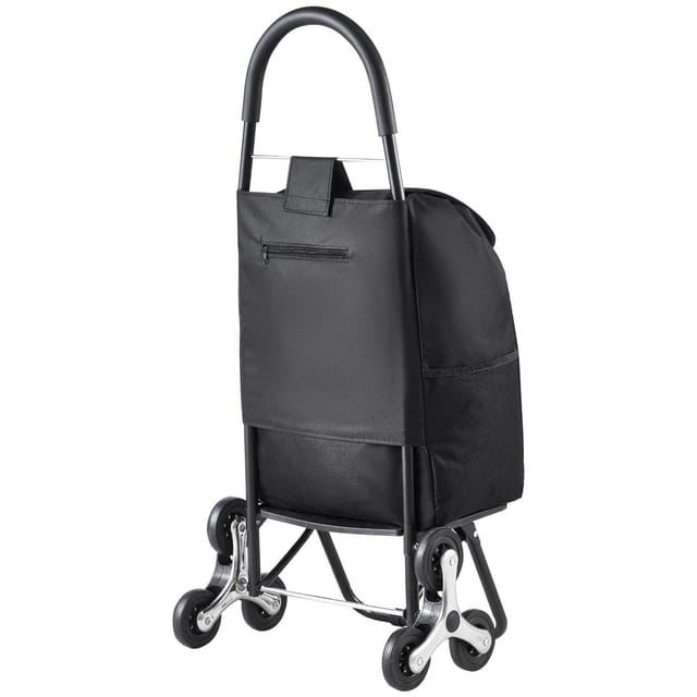 Treppensteiger-trolley Mit 36 Litern Fassungsvermögen Und Oxford-stofftasche, 6-rädriger Einkaufswagen, Schwarzer Multifunktions-trolley Zum Einkaufen Und