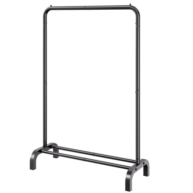 Stabiler Kleiderschrank Mit Kleiderbügel Und Unterem Regalboden, Ideal Für Schlafzimmer Oder Gästezimmer
