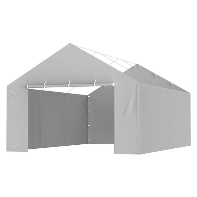 Ersatzplane Für Unterstand, 13 X 20 Fuß Seitenwände, Garagenzelt, Unterstand, Robuste Plane, Wasserdicht Und Uv-beständig, Einfache Montage Mit Gummibändern, Grau, Dach Und Gestänge Nicht Enthalten
